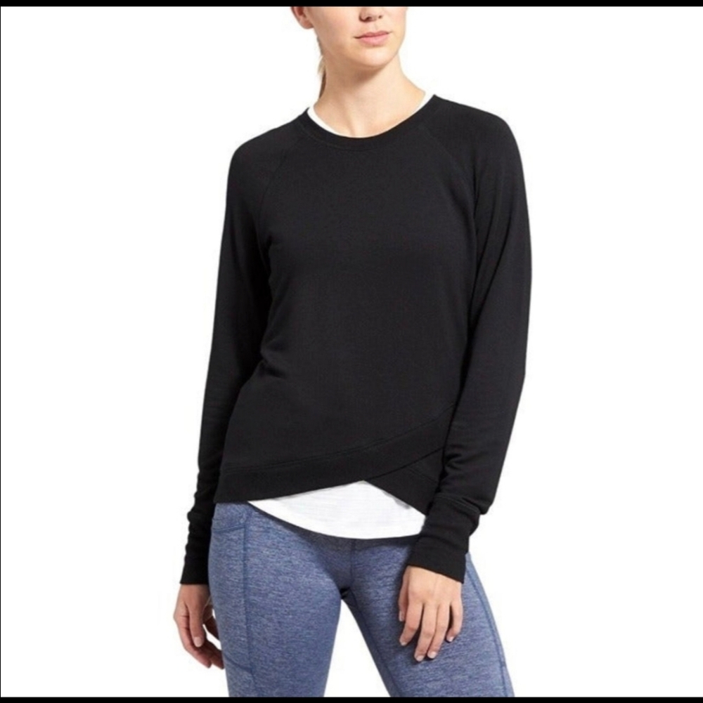 ATHLETA Criss Cross Black Sweatshirt - Medium